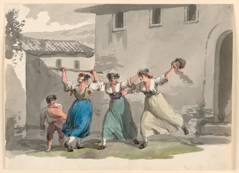 Zeichnung, Kampf der Frauen in Rom, 1807–08