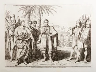 Gaius Popillius wird als Gesandter zu König Antiochos IV. von Syrien geschickt