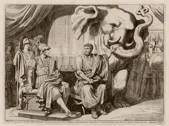 Pyrrhus von Epirus und sein Elefant (Radierung)