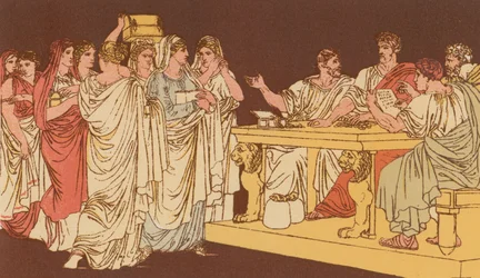 Römische Damen bringen ihre Ornamente