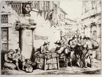 Schreiber auf dem Montanara-Platz in Rom