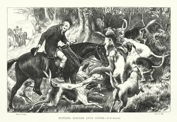 Hunde in Deckung bringen (Gravur)