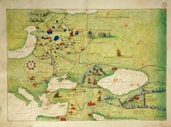 Osteuropa und Zentralasien, aus Atlas der Welt in dreiunddreißig Karten, von Battista Agnese