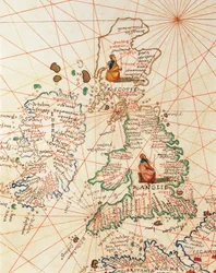 Europa: Großbritannien und Irland, aus dem Atlas der Welt in dreiunddreißig Karten, von Battista Agnese