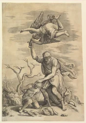 Der Engel, der Abrahams Arm aufhält
