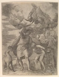 Der Engel, der Abrahams Arm aufhält, nach 1552