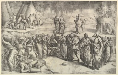 Die Israeliten sammeln Manna, ca. 1547