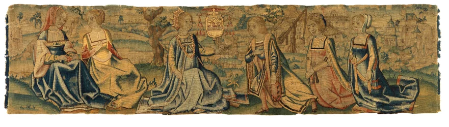 Wandteppich, Die Prinzessin und ihr Freier, möglicherweise aus Brüssel (Wolle & Seide)