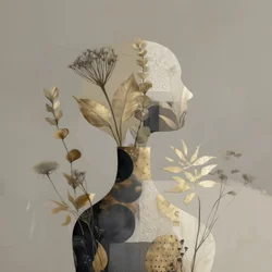 Goldene botanische Silhouette