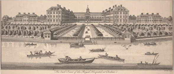 Die Rückseite des Royal Hospital in Chelsea, veröffentlicht 1756