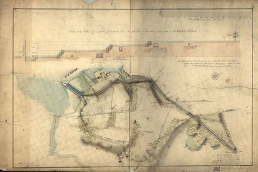 Abschnitt des nördlichen Verlaufs des Kanals vom Gezeitenbereich im Elk River bei Frenchtown bis zur gegabelten [Eiche] im Sumpf von Mr. Rudulph: [Chesapeake und Delaware Kanal, Maryland-Abschnitt]