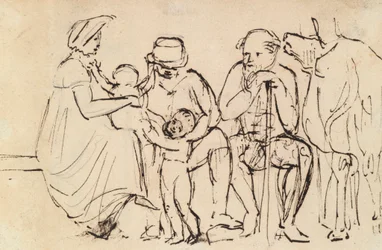 Studie von sitzenden Figuren