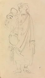 Studie einer Frau, die ein Kind trägt