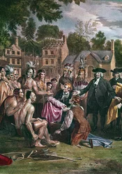 William Penn, englischer Quäkerkolonist, verhandelt mit nordamerikanischen Ureinwohnern, 1682 1771-1772