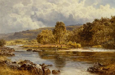 Eine Insel auf dem LLugwy unterhalb von Capel Curig, Nordwales