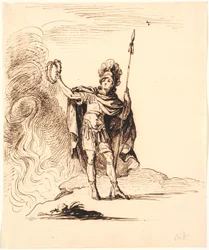 Antiker Held. Theaterszene