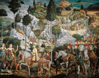 Prozession der Heiligen Drei Könige nach Bethlehem, Kapelle des Palazzo Medici Riccardi, Florenz