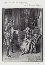 Eine Aufführung von Oliver Goldsmiths Komödie She Stoops to Conquer im Haymarket Theatre, London