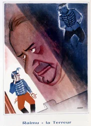 Raimu: Der Schrecken - Illustration von Bernard Becan (Bernhard Kahn) in „Fantasio“ vom 15.11.1932