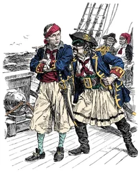 Zwei Piraten drohen, Illustration von Bernard Partridge (1861-1945) aus 