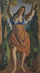 Obst pflücken, ca. 1940