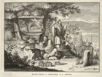Magiciens et Sorciers de la Chine, aus Cérémonies et Coutumes Religieuses de tous les Peuples du Monde, veröffentlicht 1736