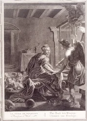 Penelope an ihrem Webstuhl, 1731