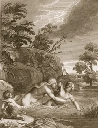 Salmacis und Hermaphroditus vereint in einem Körper, 1731