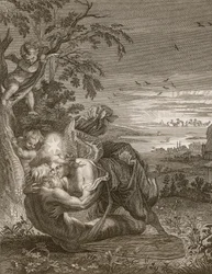 Tithonus, Auroras Ehemann, in eine Heuschrecke verwandelt, 1731