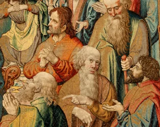 Flämischer Wandteppich. Passion Jesu (Passion Christi oder Passion des Herrn, Pfingsten). Nationalerbe, Inventarnummer 10005817.
