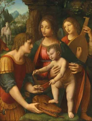 Die Madonna und das Kind mit dem Heiligen Georg und einem Engel