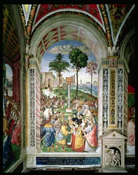 Aeneas Sylvius Piccolomini (1405-64) stellt Eleonora von Aragon Friedrich III. (1415-93) am 24. Februar 1452 vor