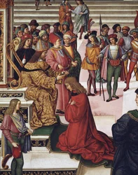Enea Silvio Piccolomini (Pius II.) wird von Kaiser Friedrich III. zum Dichter gekrönt (Detail)