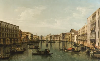 Blick auf den Canal Grande mit den Palazzi Foscari und Moro Lin