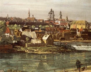 Blick auf München von Haidhausen mit dem Fluss Isar im Zentrum (Detail)