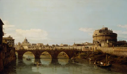Blick auf den Tiber in Rom mit dem Castel Sant