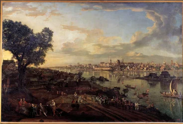 Ansicht der Stadt Warschau vom Vorort Prag