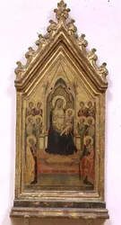 Madonna und Kind auf dem Thron mit den Heiligen Petrus und Paulus und Engeln