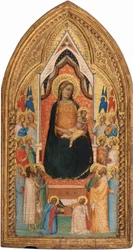 Madonna mit Kind, Heiligen und Engeln