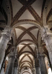 Ansicht der Gewölbe des Kirchenschiffs der Kirche von Pienza