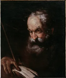 Porträt eines alten Mannes mit einem Buch