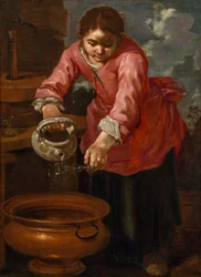 Eine junge Frau wäscht ein Glas ("Allegorie des Wassers")