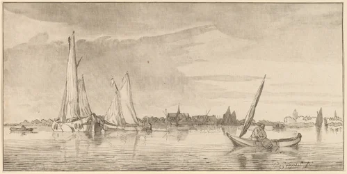 Fluss mit Stadt, 1775