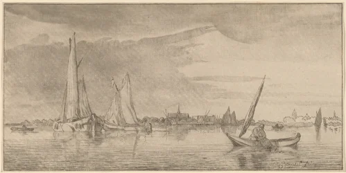 Fluss mit Stadt, 1775