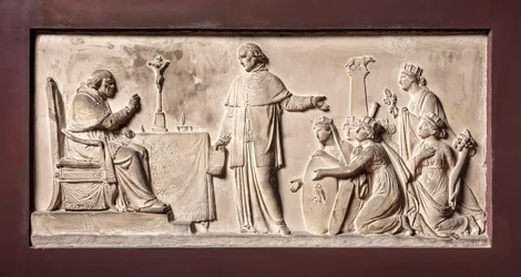 Kardinal Ercole Consalvi gibt Papst Pius VII. die päpstlichen Provinzen zurück
