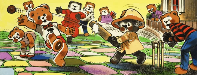 Teddybären spielen Cricket