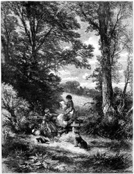 Die Ährenleser am Gatter, ca. 1930er