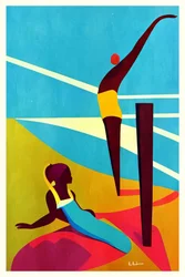 Lebhafter Sommer-Schwimmen