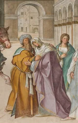 Zentrales Schiff, Erstes nördliches Joch, Begegnung von St. Joachim und Sant