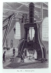 Der Le Creusot-Dampfhammer, Illustration für ein Buch über Industriemaschinen, ca. 1880